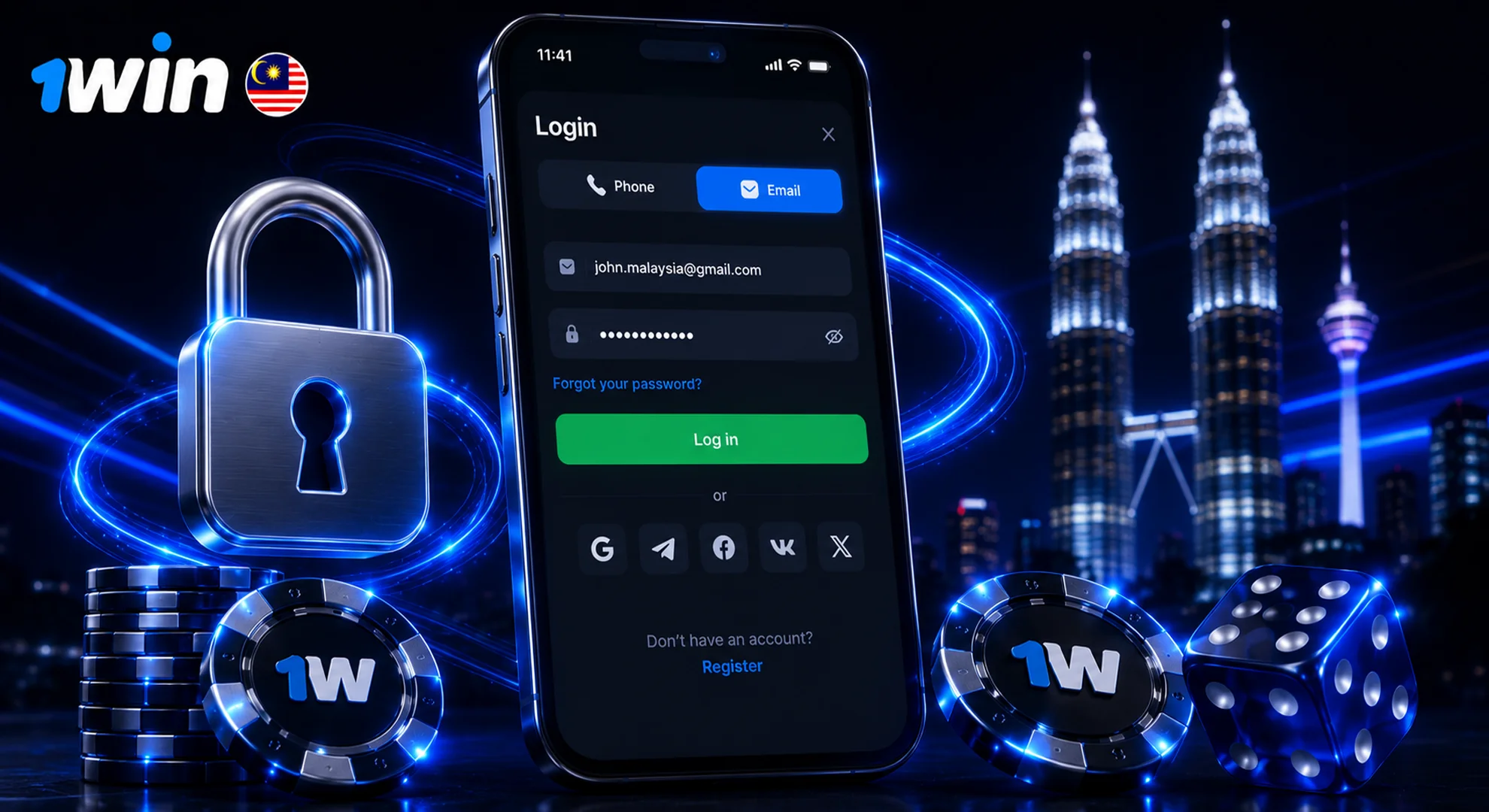 How to log in to 1win account to play for real money in Malaysia